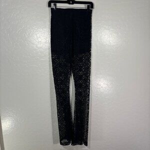 Show Me Your Mumu Pants Womens Small Black Lace Flare Bam Bam Bells Boho Stretch